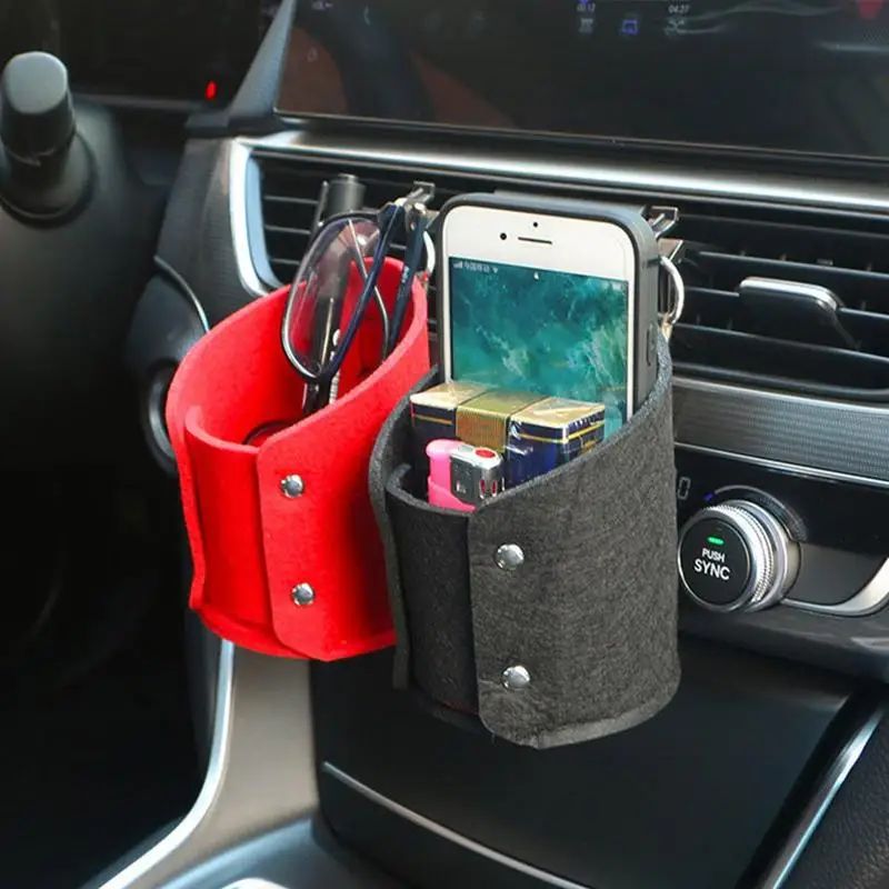 

Air Vent Organizer Box Air Outlet Dashboard Tidy Hanging Leather Organizer Non Woven Fabric Car Dashboard Vent Storage Organizer