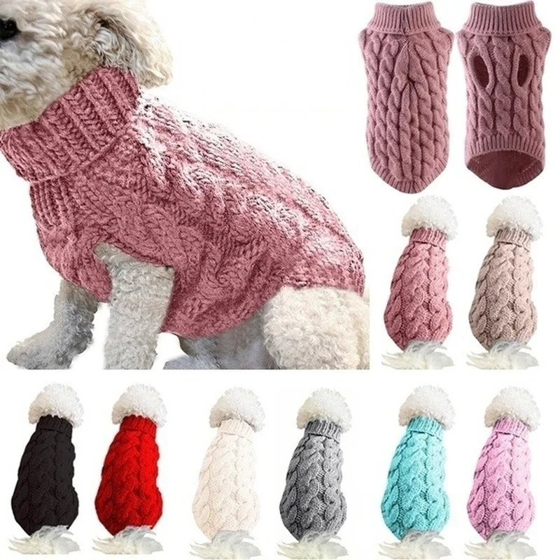 

Winter Dog Clothes Warm Dog Cat Sweater Turtleneck Knitwear warm Coat Dog Jackets Sweatshirt Small Dogs Cats christmas Outfit