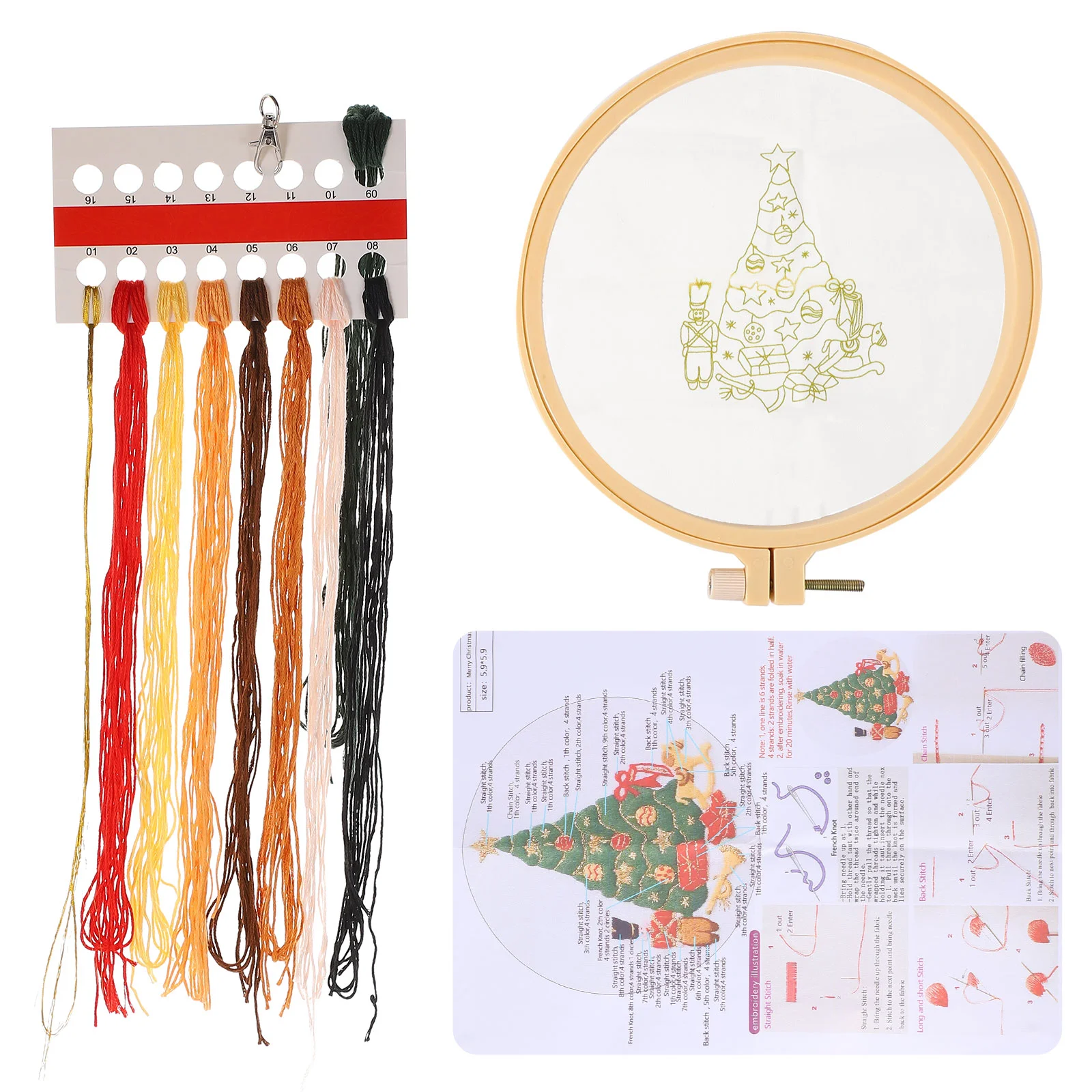 

1 Set Embroidery Tools Christmas Theme 3D Fun European Style Embroidery Starter Cross Tools Embroidery Material for