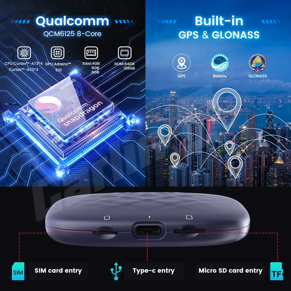 Фото CarlinKit CarPlay Ai Box 665 Android 11 Apple CarPlay беспроводной Android TV потоковая коробка Netflix Ip tv 4GLTE 64 Гб 128 ГБ ROM №4
