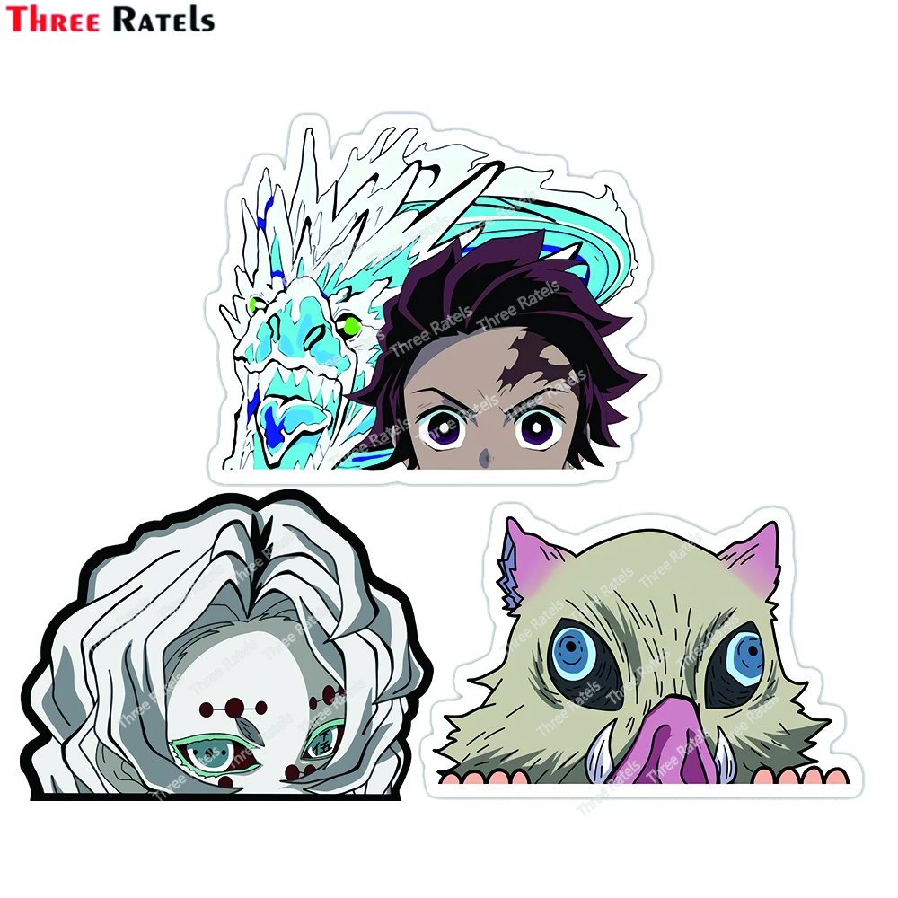 

Three Ratels E590 Tanjiro Peeker Water Style Sticker JDM Windshield Decals Anti Scratch Film Car Accessories Vinyl Material