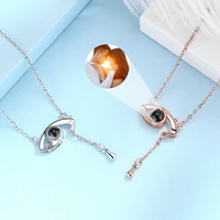 customized photo projection necklace for women 100 real 925 sterling silver devils eye pendant couple jewelry anniversary gift