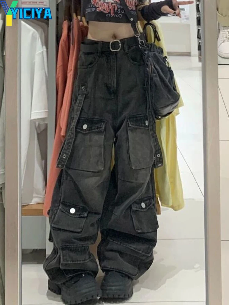 

YICIYA y2k style jeans Women streetwear Full Length baggy pants 90s vintage clothes Cargo Pants New More than a pocket Trousers