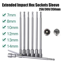 8mm 14mm extended impact hex sockets sleeve 250300350mm magnetic bolt nut screwdriver bit socket adapter electric drill sleeve