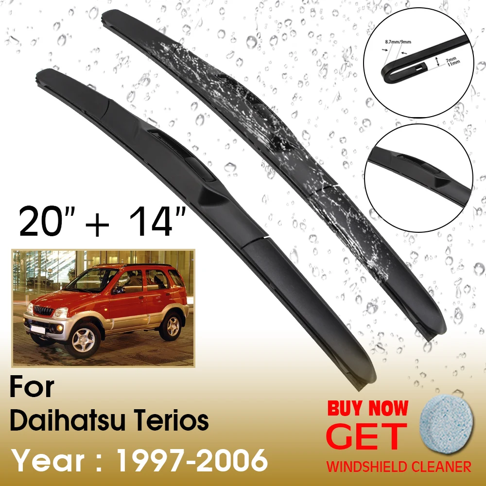 

Car Wiper Blade For Daihatsu Terios 20"+14" 1997-2006 Front Window Washer Windscreen Windshield Wipers Blades Accessories