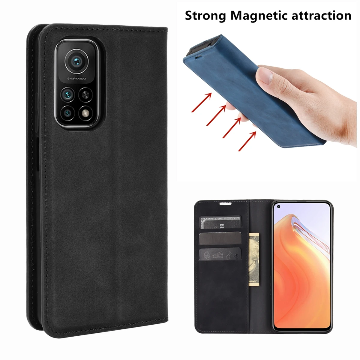 

Магнитный чехол из искусственной кожи для телефона Xiaomi Mi 10T Pro