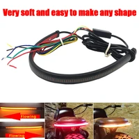 motorcycle red amber flowing led light strip bar 12v 24v tail brake turn signal strip lights parts for motorcycle accessories