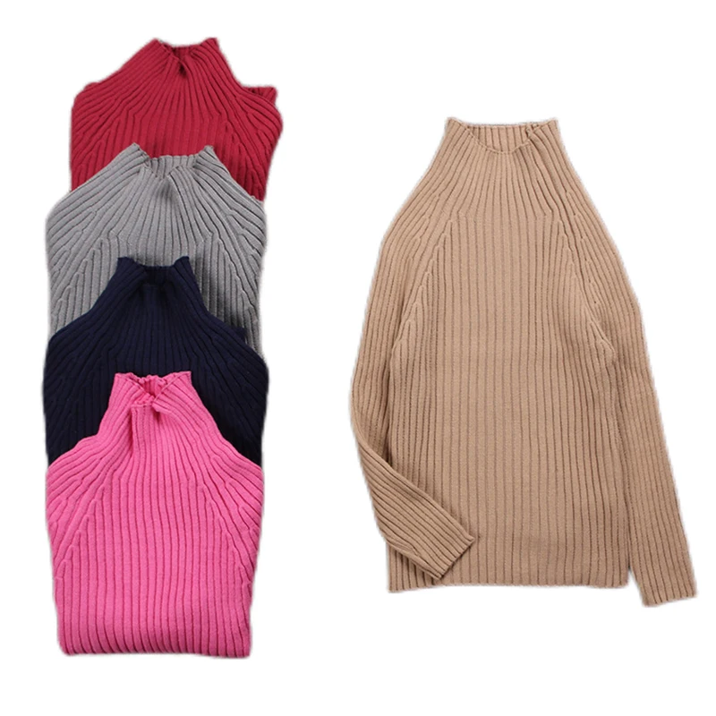 

Casual Kids Baby Boys Girls Pure Color Candy Color Pullover Sweaters Autumn Baby Boys Girls Long Sleeve Knit Children's Sweaters