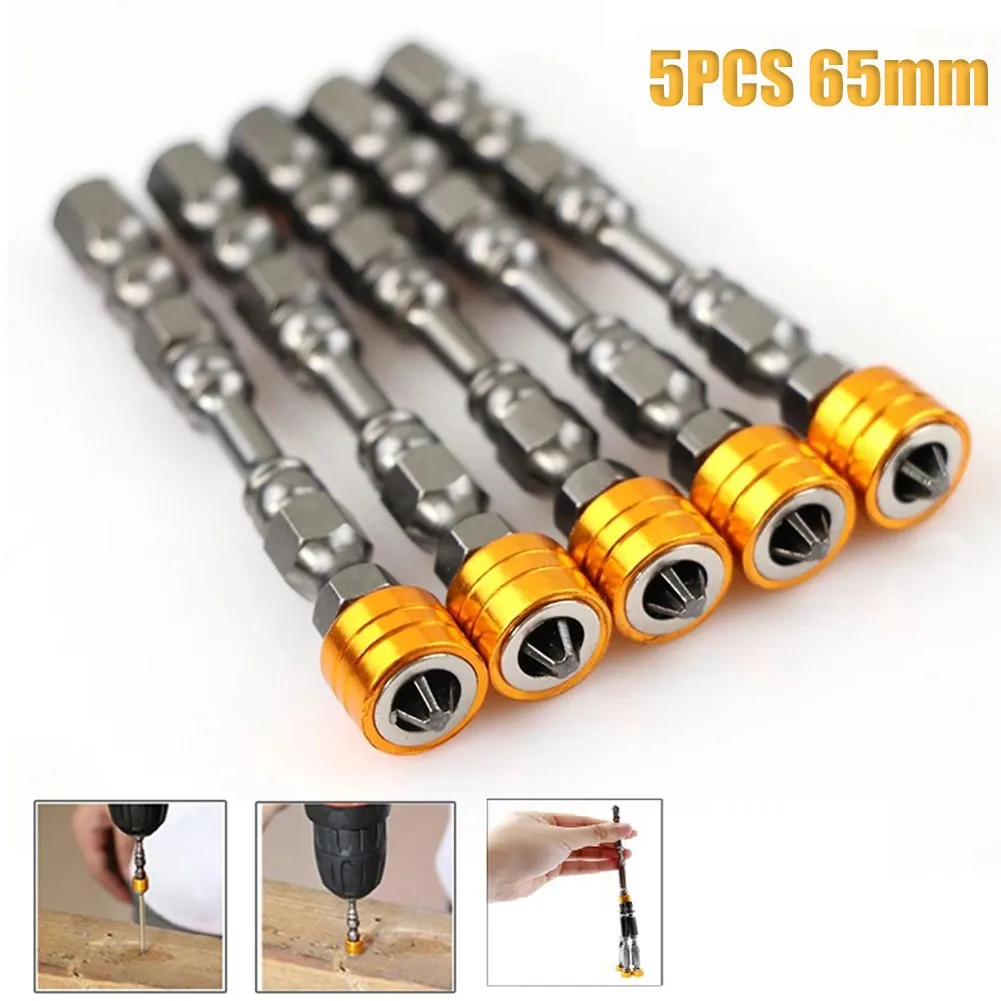 

5pcs Magnetic Screwdriver PH2 S2 Alloy Steel Single Head Cross Drill Bit 65mm S2 Chrome-plated Alloy Steel Screwdriver