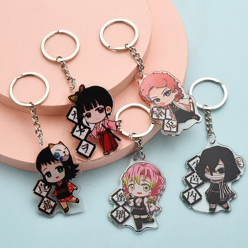 

Акриловый брелок для ключей, мультяшный аниме-брелок с принтом, рассекающий демонов, версия Q, бижутерия для косплея, подарок для друзей