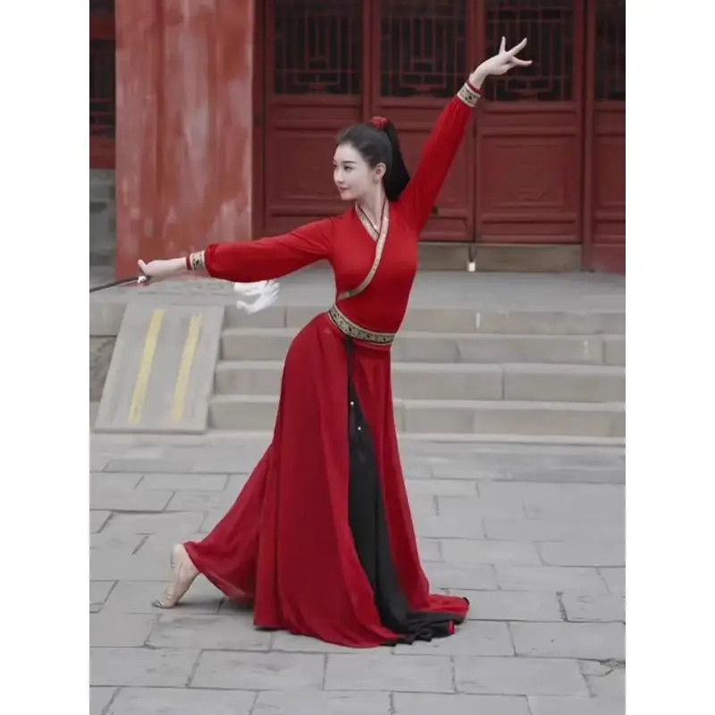 Платье для выступлений танцевальная одежда китайское платье монгольских танцев