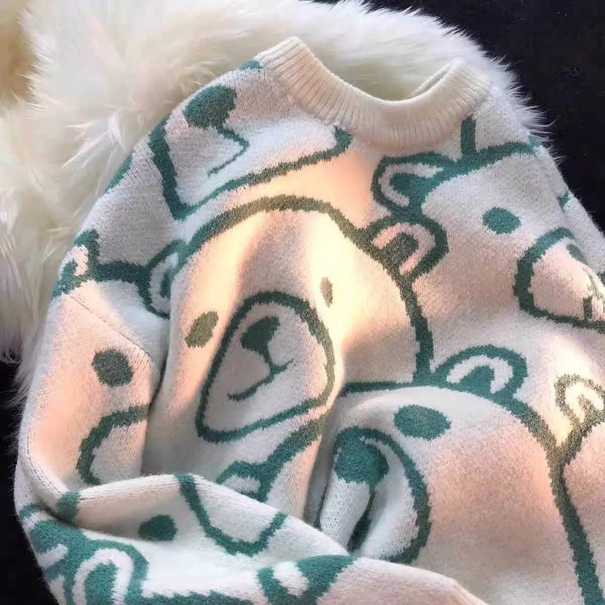 Женский свитер оверсайз аниме Y2k с длинным рукавом Уличная одежда Готическая