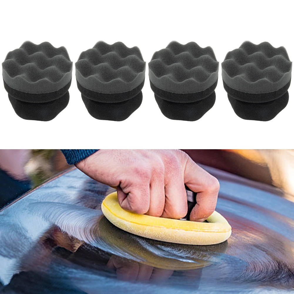 

Applicator Polishing Pads 4Pack Accessories Black Car Tyre Brush Hex Grip Replacement Soft Sponge Tire Dressing