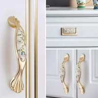 golden wardrobe ceramic desk bookcase door handle drawer knob furniture handle cabinet pulls