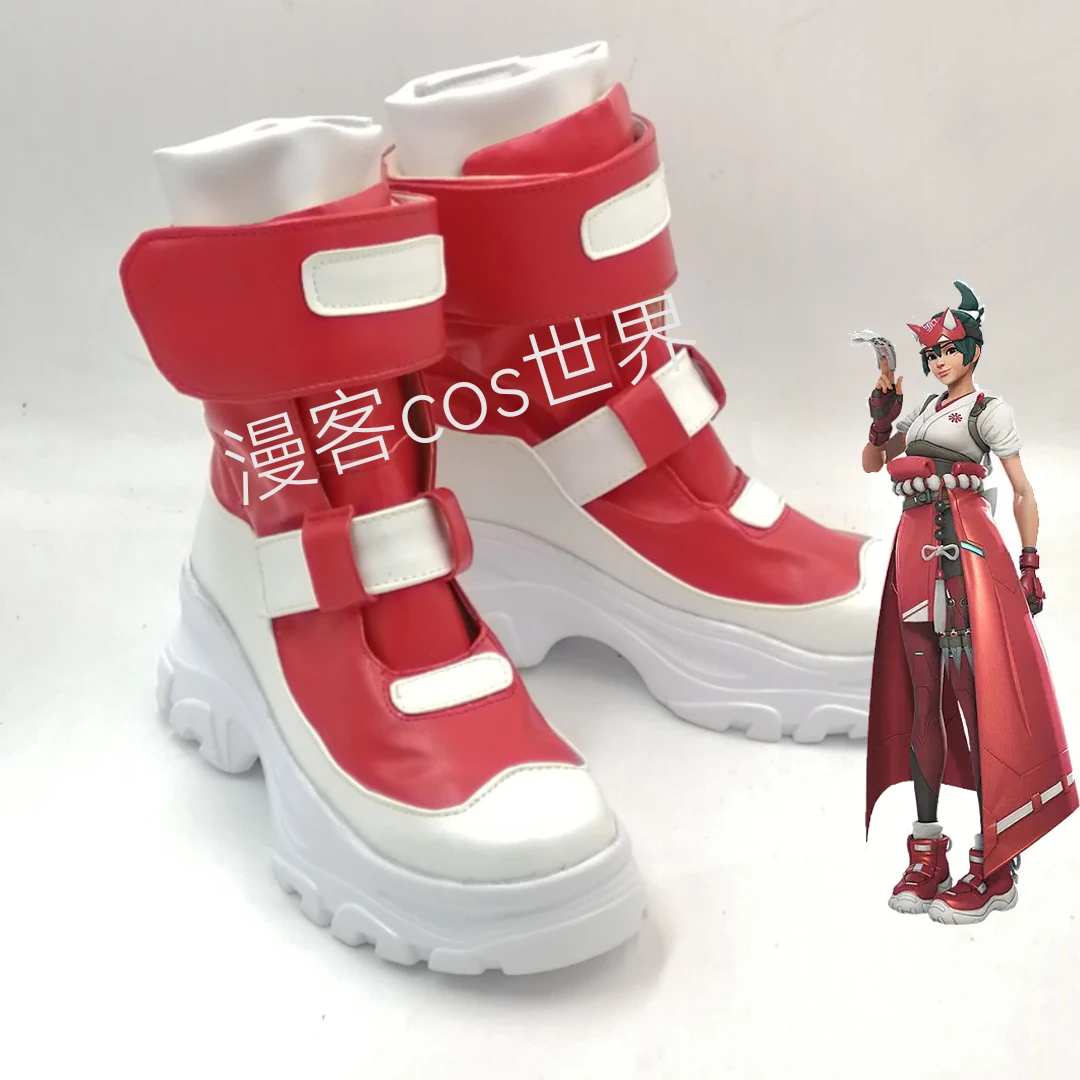 

Overwatch Kiriko Cosplay Boots Shoes Kiriko Game OW Cosplay Wig Kiriko Green Ponytail Wigs Heat Resistant Hair Halloween Shoes
