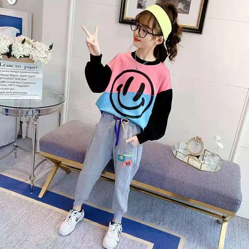 

Футболка с длинным рукавом и штаны для девочек 6-14 лет