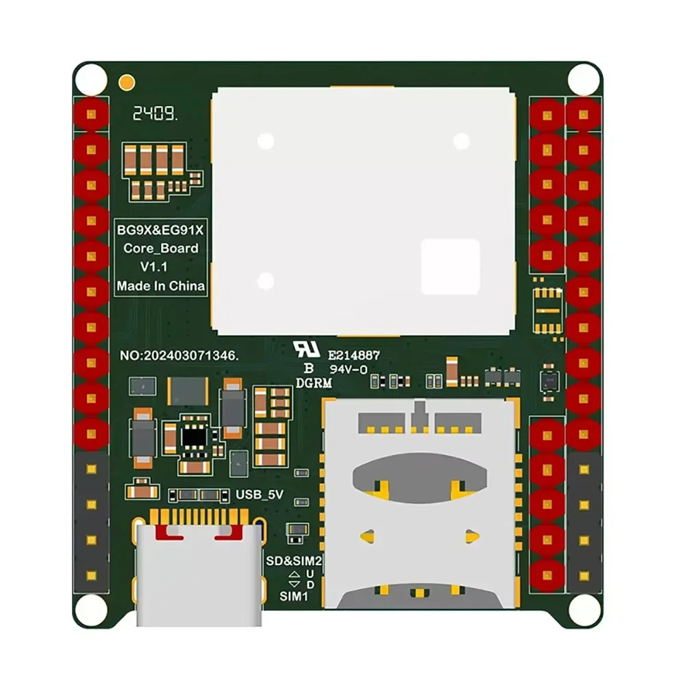 Фото Плата AvaCoreEG915U-EU с модулем LTE Cat1, GNSS-приемником, поддержкой Open Python, диапазонами B1/3/5/7/8/20/28, GSM B2/3/5/8, частотами 800/900/1800/1900 МГц №5