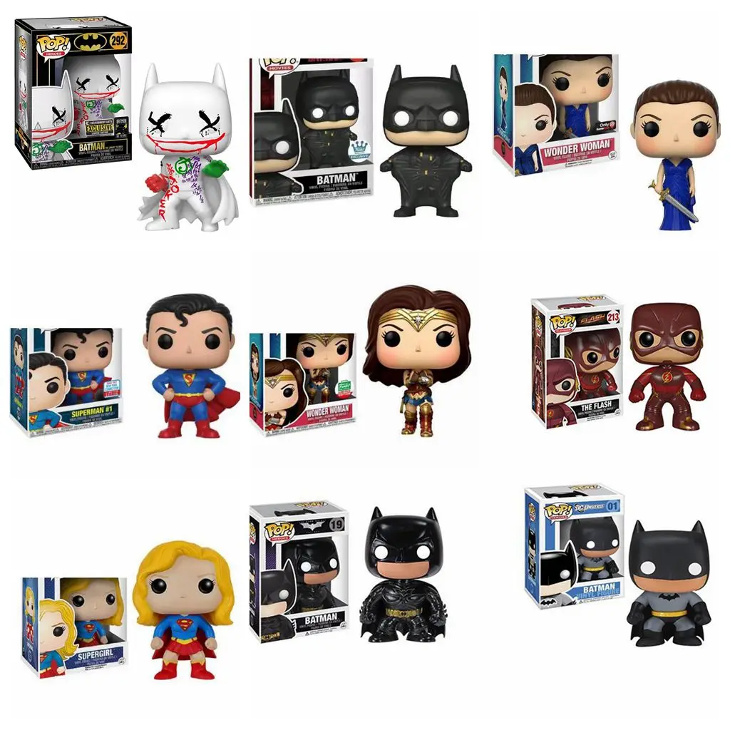FUNKO POP DC Лига Справедливости чудо-женщина 226 # Супермен 205 # Бэтмен 292 # Аквамен флэш-модель виниловые фигурки коллекционные игрушки