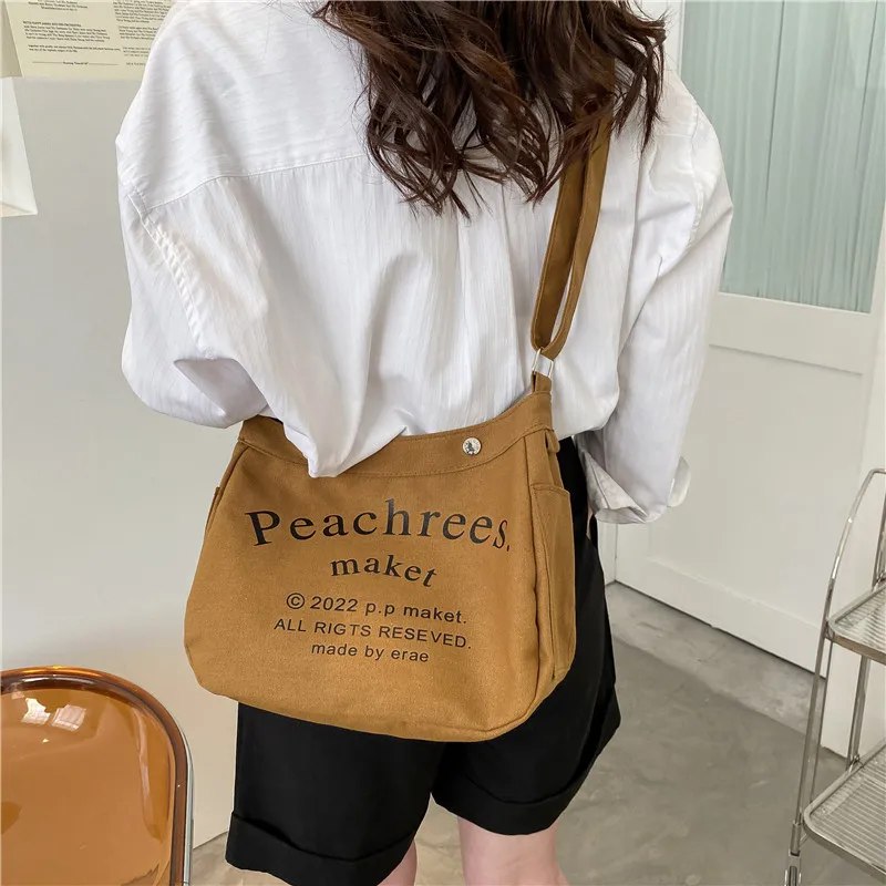 

Large Capacity Versatile Canvas Bag for Women 2022 New Fashion Letter Shoulder Bag for Students Cross-body Tote Bag