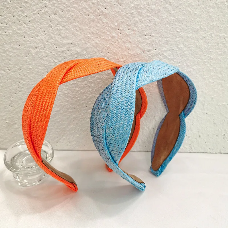 

Women Braided Knot Headband Raffia Scalloped Shape Headbands From China Hairband