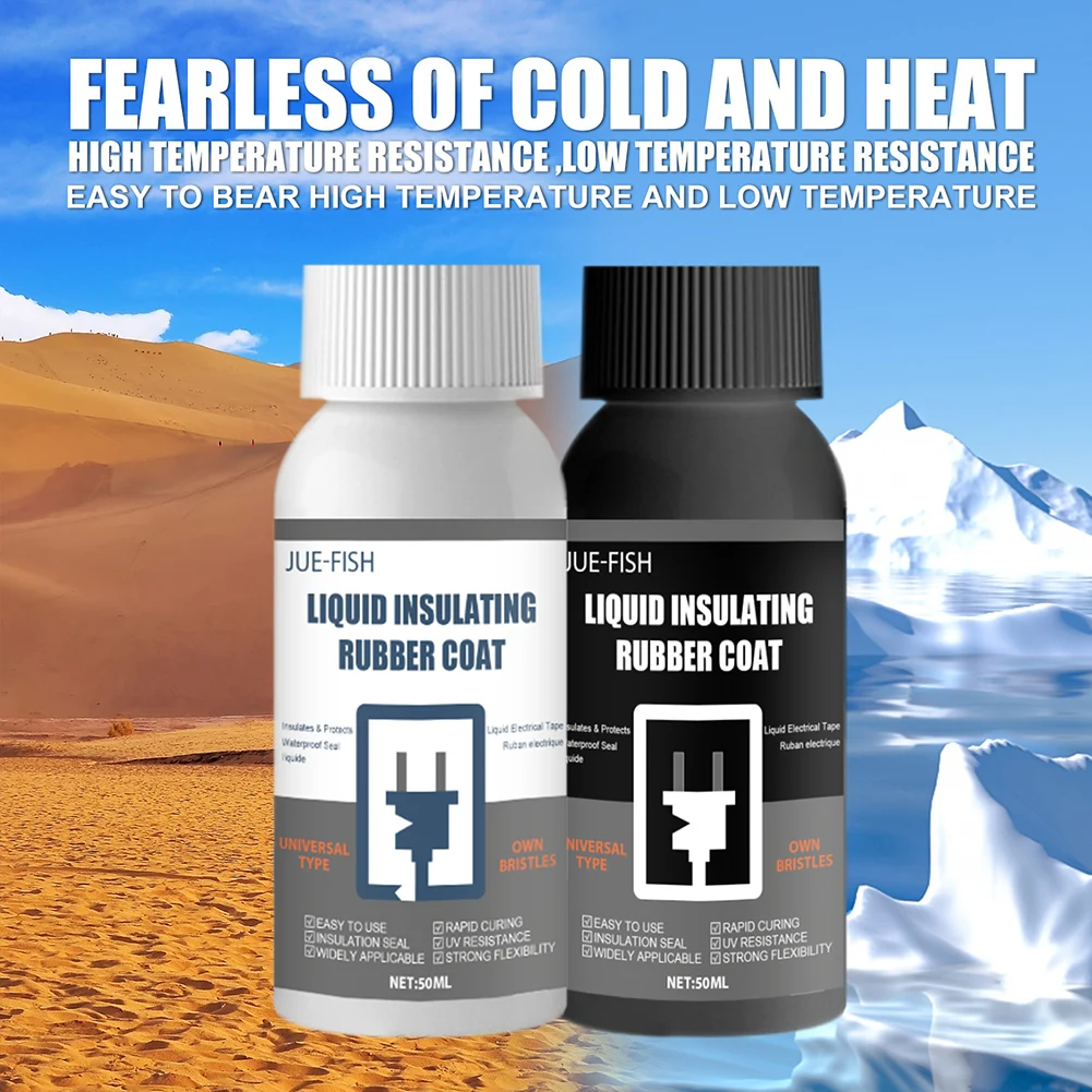 

50ml Insulation Electrical Sealant Liquid Tape Waterproof Anti UV Fast Dry 2 Colors Lamp Board Electronic Sealant Liquid Tape