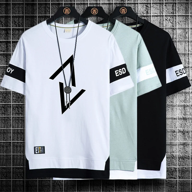 Футболка мужская с графическим принтом, повседневная тенниска в стиле Харадзюку, модная майка с коротким рукавом, уличная одежда, лето