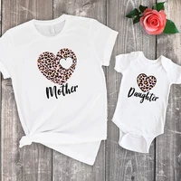 heart shirt matching family heart tshirts 2021 mommy and me shirt baby mom daughter tee leopard little girl clothes girls xl