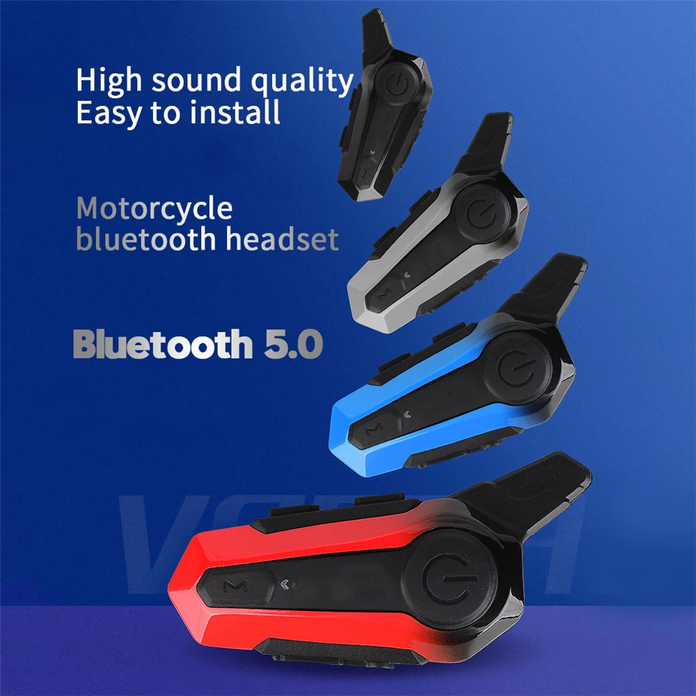 

Waterproof Motorcycle Intercom BT V5.0 Handsfree Call Wireless Moto Headsets Bluetooth Helme Intercomunicador With Color Frame