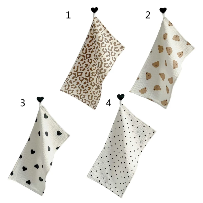 

Baby Wash Cloth Muslin Towel Sweat Wipe Cloth Feeding Bibs Infant Teething Towel P31B