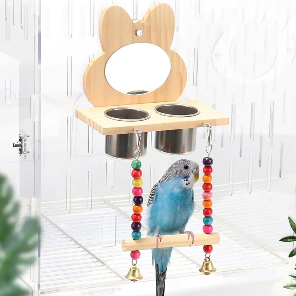 

Durable Bird Food Box Solid Parrot Toy Disassemble Pet Toy Hanging Platform Play