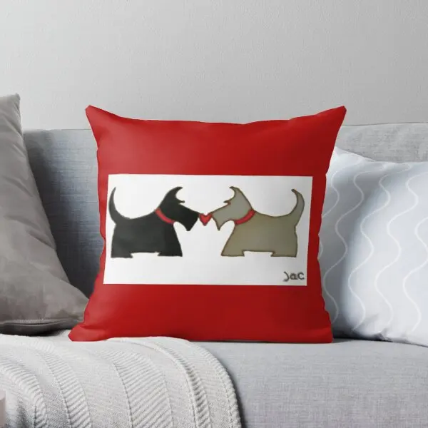 

Scottie Dog Couple Printing Throw Pillow Cover Bed Office Wedding Throw Anime Decorative Case Fashion Decor Pillows not include