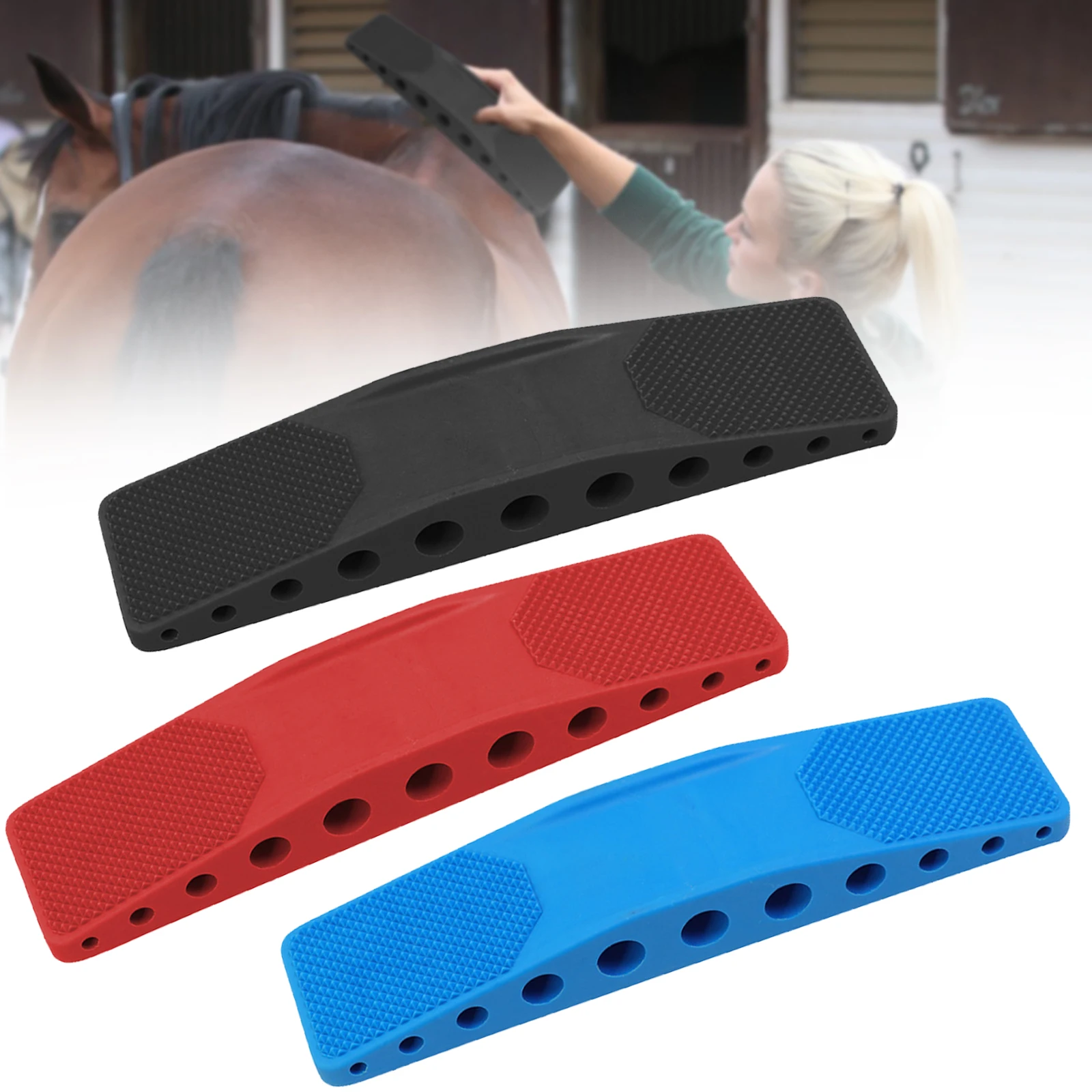 

6 In 1 Horses Hair Grooming Brush Hair Removal Massage Sweat Cleaning Kit Shedding Grooming Horse Shedding Equestrian Hair Brush