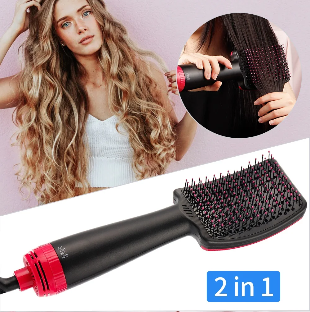 

1000W Hair Dryer Hot Air Brush Styler and Volumizer Hair Straightener Curler Comb Roller One Step Electric Ion Blow Dryer Brush