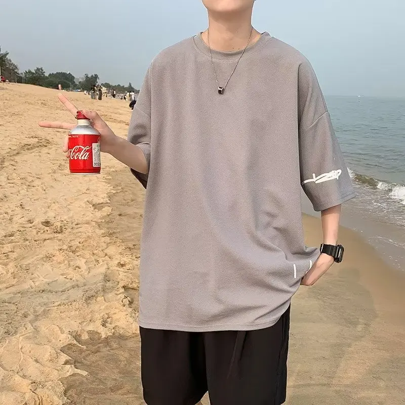 Модный бренд INS свободная футболка с круглым вырезом и половиной рукава