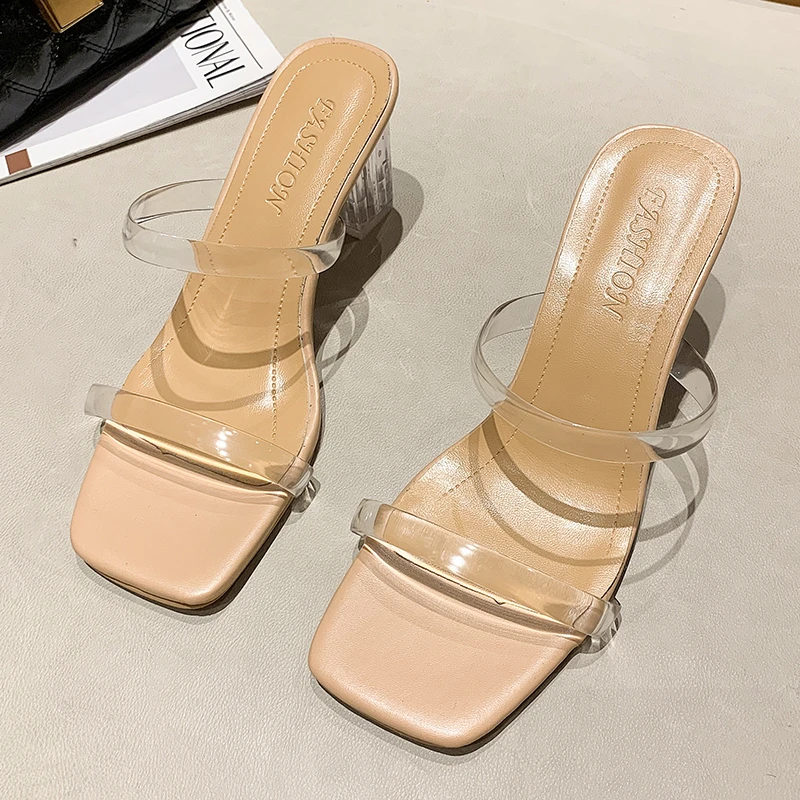 

Transparent PVC Sandals Women Pointed Clear Crystal Cup High Heel Stilettos Sexy Pumps Summer Shoes Peep Toe Women Pumps Size 42