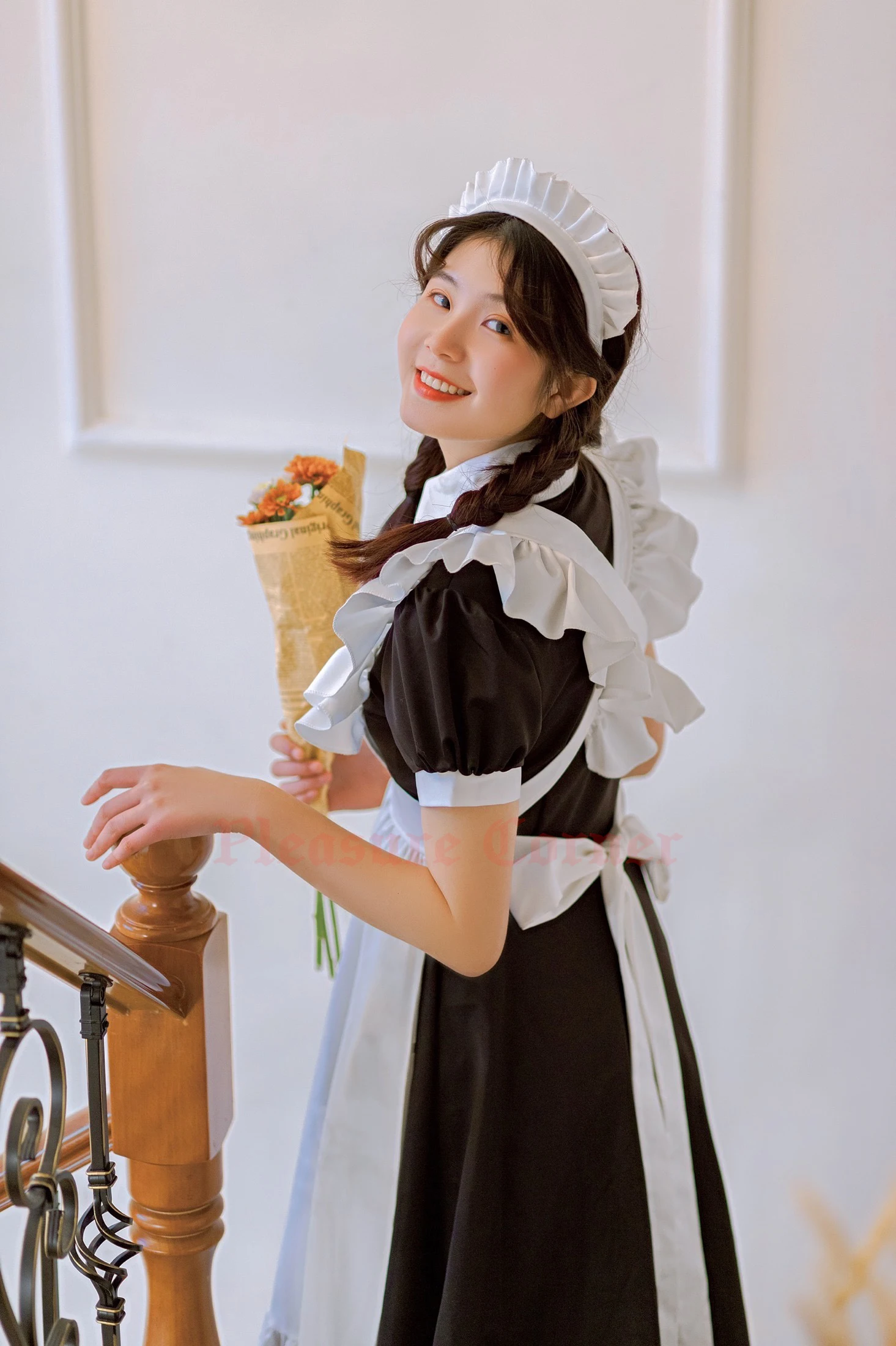 

2023 косплей униформа горничная платье кафе милое лолита платье черно-белая традиционная горничная длинная юбка