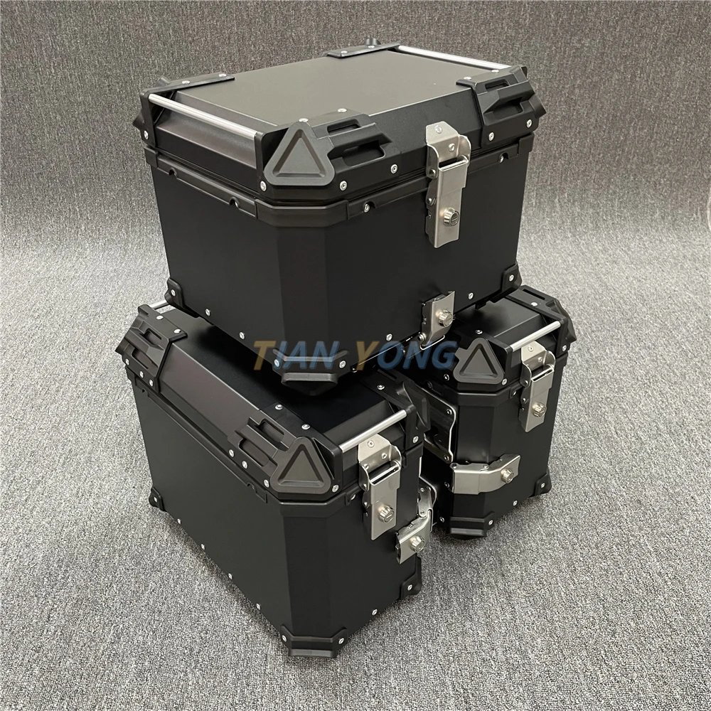 Universal Motorcycle Alloy Box High Quality Rear Luggage Box Waterproof 45L 65L Tail Case Trunk Pack Left and Right Storage
