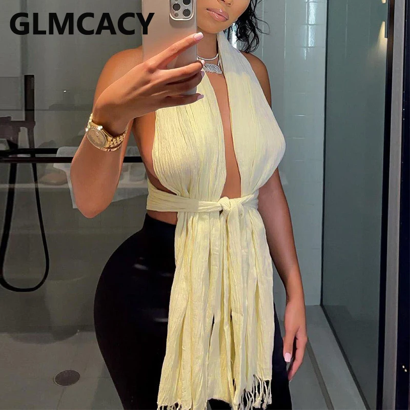

Halter Backless Summer Streetwear Tops