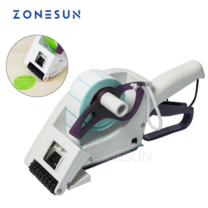 ZONESUN  Semi-automatic Round Bottle Adhesive Sticker  Manual Labeling Machine Price Tag Labeller Flat Labeller