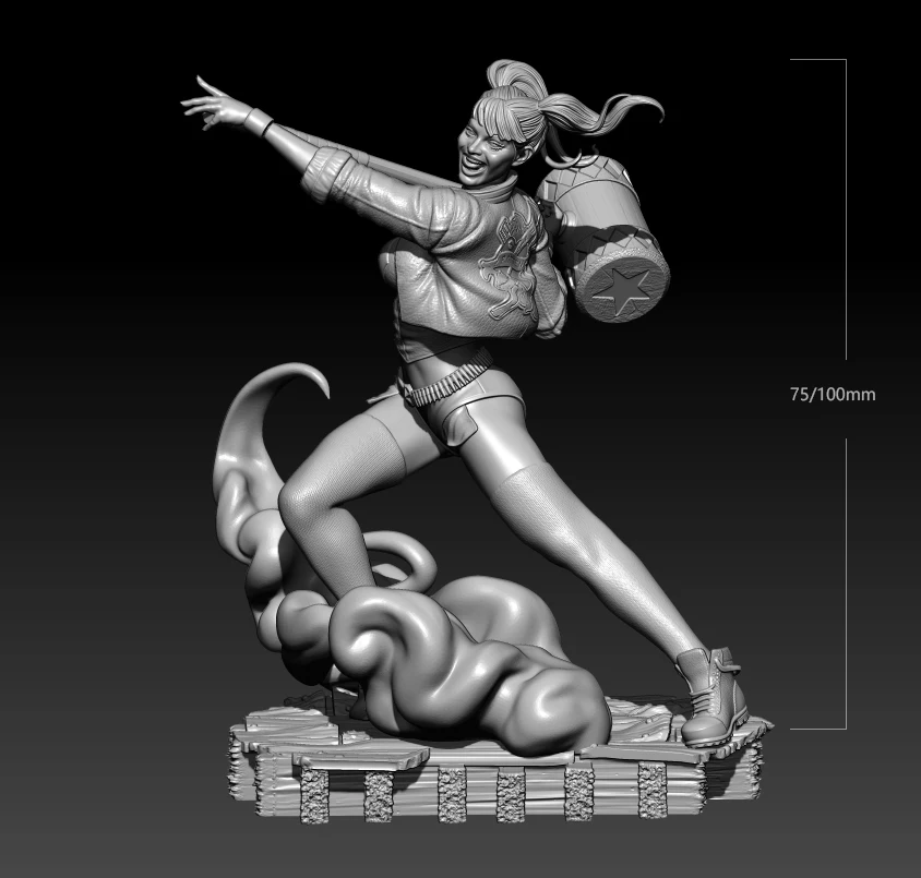 

Набор для гаража, Неокрашенная фигурка 1/24 75 мм, набор моделей из смолы 1/18 100 мм, привлекательная девушка, аниме GK Harley Quinn, 3d-печать