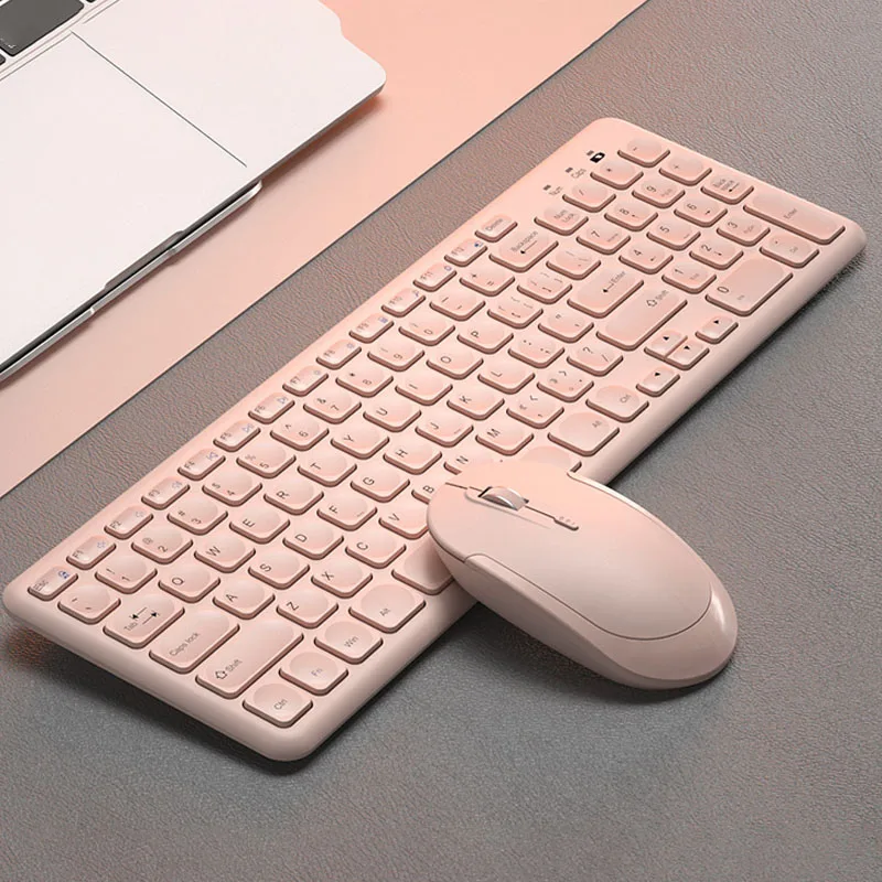 MiFuny беспроводная клавиатура и мышь бесшумная Офисная Клавиатура розового цвета 2