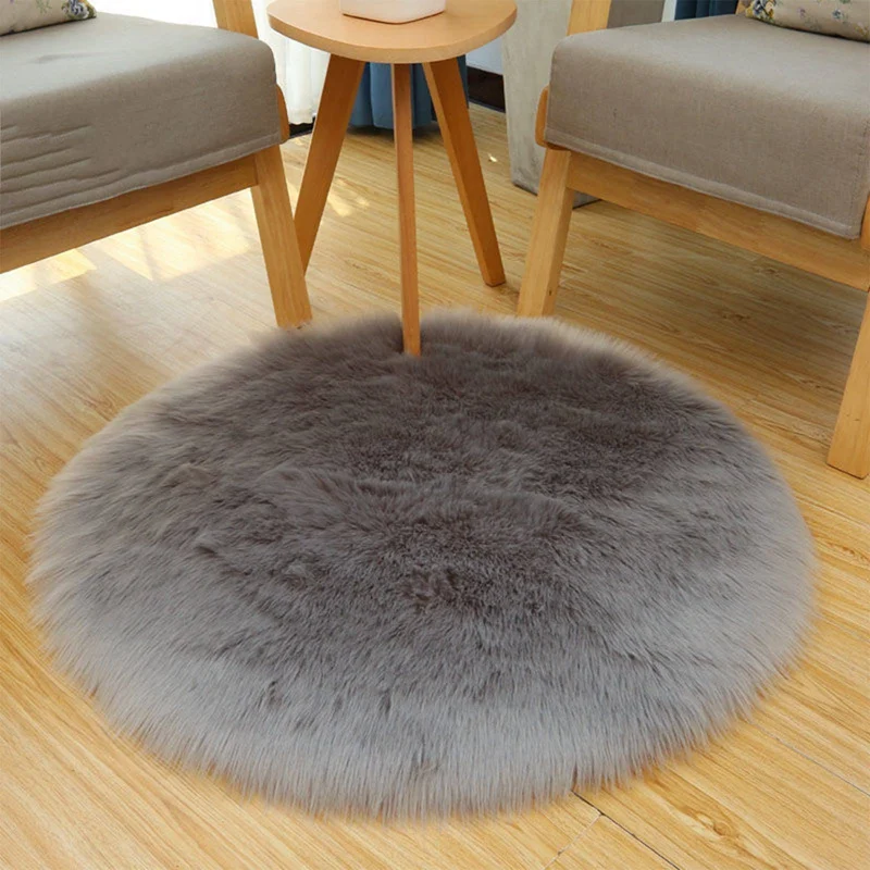 

30*30CM Artificial Sheepskin Rug Chair Cover Bedroom Mat Artificial Wool Warm Hairy Carpet Seat Textil Fur Area Rugs 11 Colors