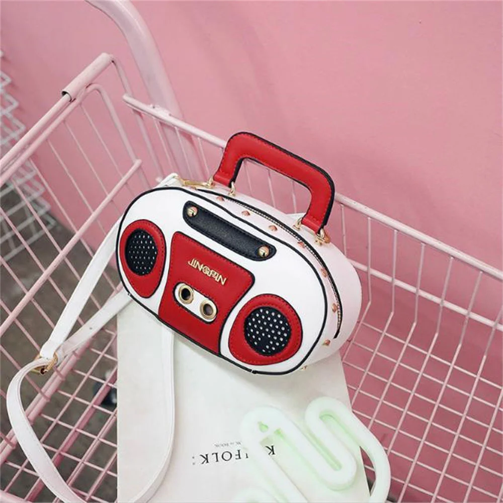 Personality Retro Shoulder Bags Creative Recorder Bag New Women Handbag Rock Fan Shoulder Bag Contrast Color Diagonal Small Bag