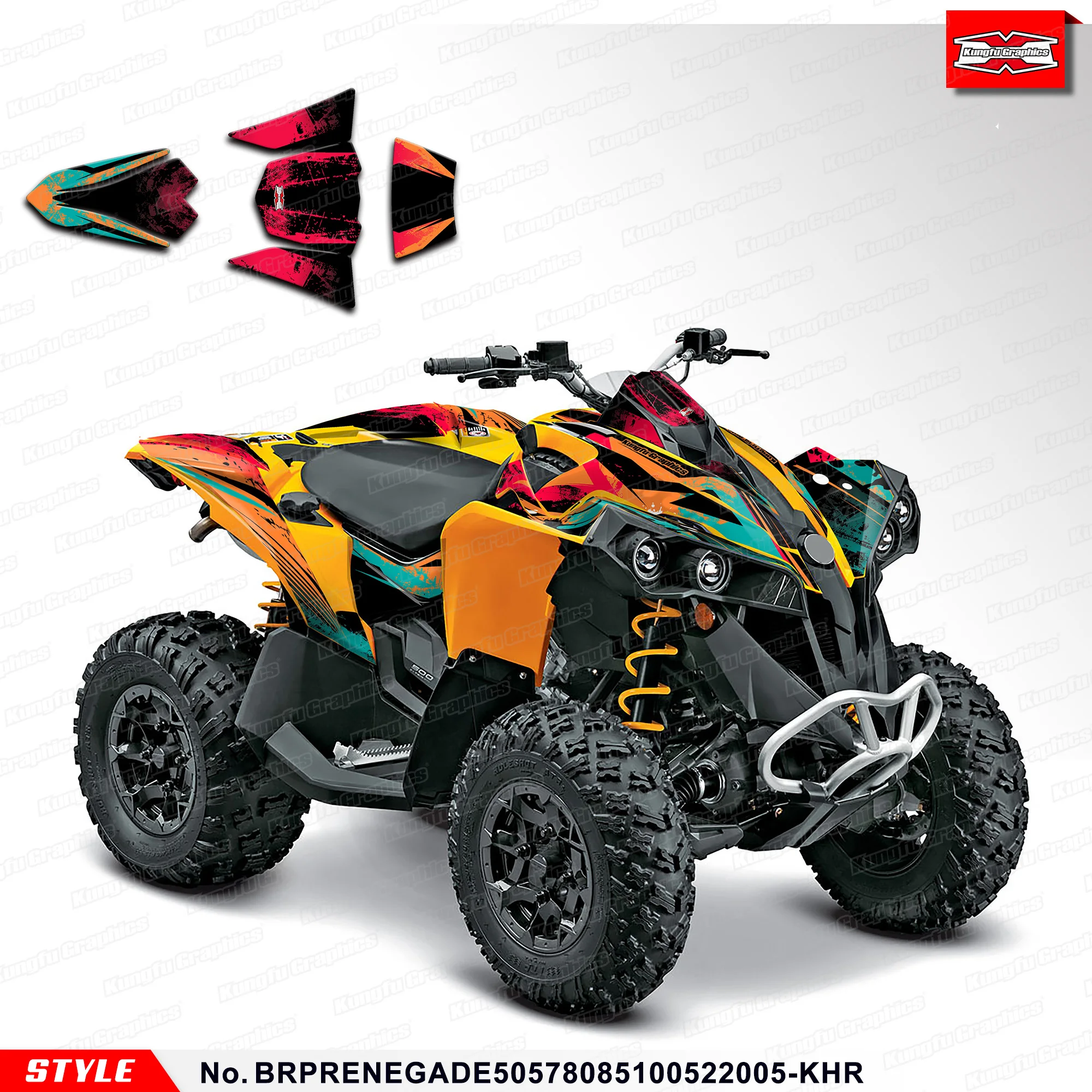 Наклейки для восстановления KUNGFU GRAPHICS Racing Graphics CAN-AM RENEGADE X XC 500 800R 800X 1000R BRPRENEGADE