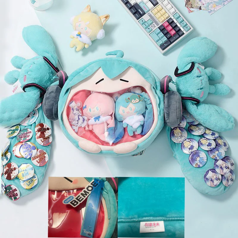 

In-Stock Official Anime Miku Itabag Vocaloid Cosplay Ita Bag Plush Backpack Women DIY Bag Shool Student Men Velvet Shoulder Bag