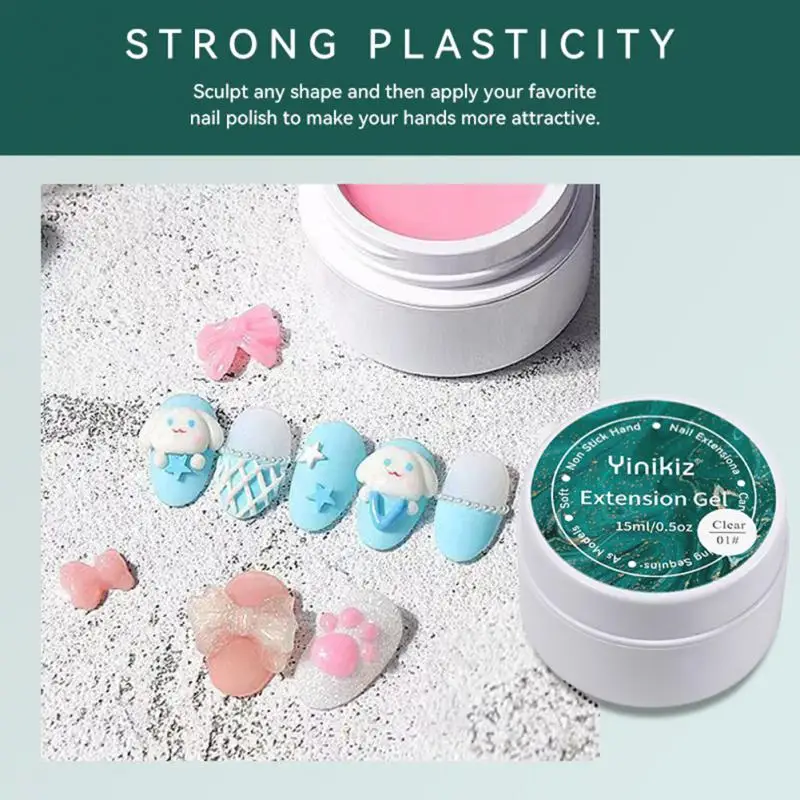 

Прозрачный розовый антипригарный гель для наращивания ногтей, 15 мл