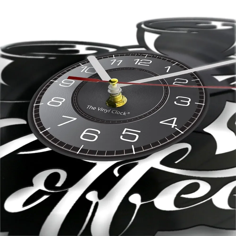 Настенные часы в стиле ретро виниловые декоративные Ретро для бариста с