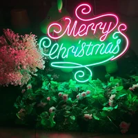 merry christmas fashionable neon sign light for bar home party christmas festival store decor display neon lamp 20x17