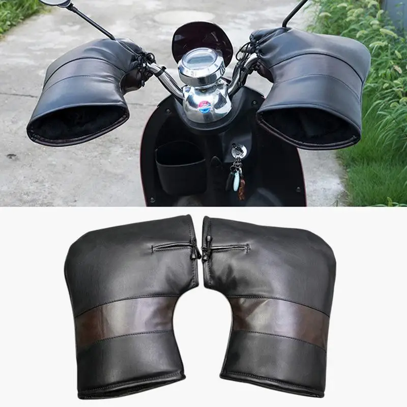 

1 пара защитных мотоциклетных накладок на руль, толстые зимние теплые перчатки с защитой от дождя для мотоцикла, скутера