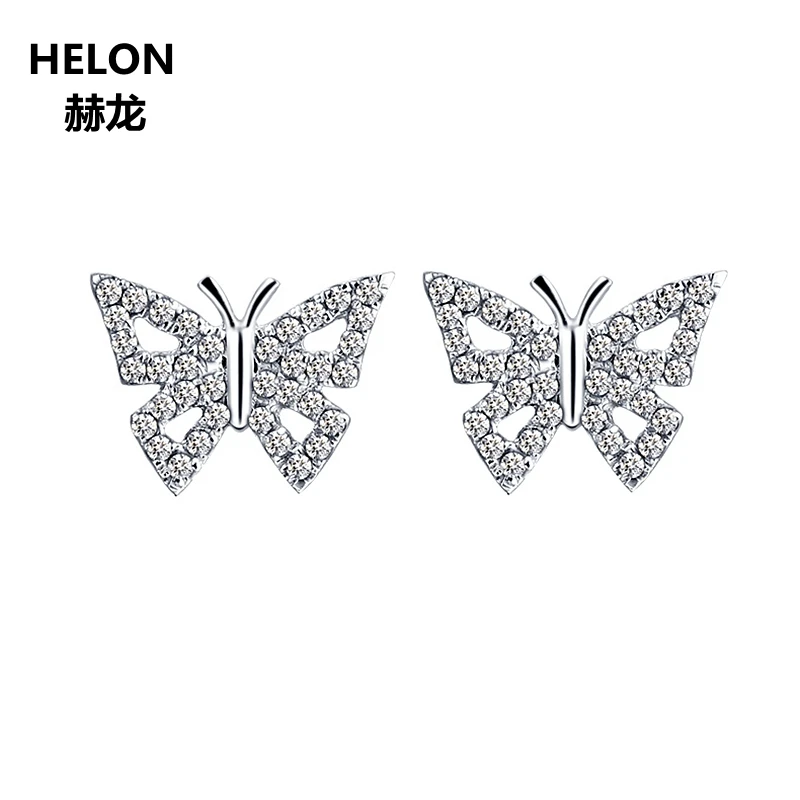 

0.24ct SI/H Natural Diamonds Stud Earrings for Women Solid 14k White Gold Trendy Fine Jewelry Brilliant Unique Butterfly